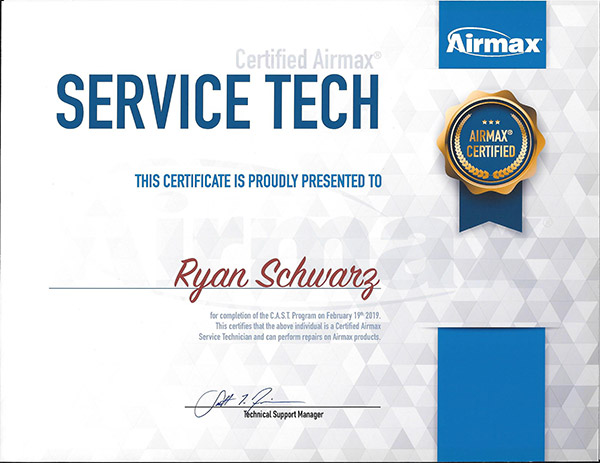 Certified Airmax Service Tech